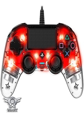 NACON Wired Illuminated Compact Controller - Crystal Red - PS4